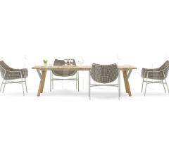 Итальянские Уличные столы - Стол обеденный LINK LOW Итальянские Уличные столы - Стол обеденный LINK LOW фабрика Varaschin