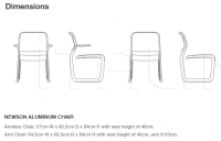 Стул с подлокотниками Newson Aluminum Chair with Arms Knoll