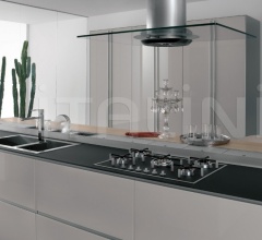 Итальянские Кухни с барной стойкой - Кухня Artematica Vitrum Cloud White Итальянские Кухни с барной стойкой - Кухня Artematica Vitrum Cloud White фабрика Valcucine