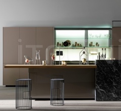Итальянские Кухни с барной стойкой - Кухня Artematica Vitrum Gloss glass Earthy brown Итальянские Кухни с барной стойкой - Кухня Artematica Vitrum Gloss glass Earthy brown фабрика Valcucine
