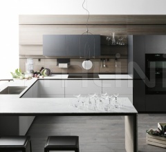 Итальянские Кухни с барной стойкой - Кухня Forma Mentis Angel Skin Metal Titanium Итальянские Кухни с барной стойкой - Кухня Forma Mentis Angel Skin Metal Titanium фабрика Valcucine