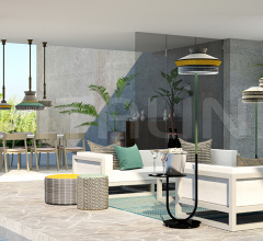 Итальянские Уличные светильники - Напольный светильник CALYPSO FL DOUBLE OUTDOOR фабрика Contardi