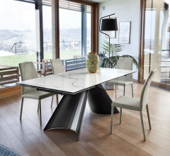 Итальянские Столы обеденные - Стол обеденный Tuile-A200 фабрика Domitalia