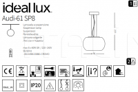 Подвесной светильник AUDI-61 SP8 Ideal Lux
