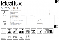 Подвесной светильник A-LINE SP1 D13 Ideal Lux