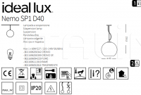 Подвесной светильник NEMO SP1 D40 Ideal Lux