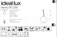 Подвесной светильник NEMO SP1 D50 Ideal Lux