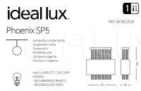 Подвесной светильник PHOENIX SP5 Ideal Lux