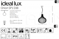 Подвесной светильник ONION SP1 D38 Ideal Lux