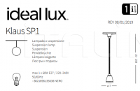 Подвесной светильник KLAUS SP1 Ideal Lux