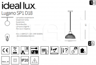 Подвесной светильник LUGANO SP1 D20 Ideal Lux