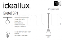 Подвесной светильник GRETEL SP1 Ideal Lux