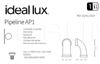 Настенный светильник PIPELINE AP1 Ideal Lux