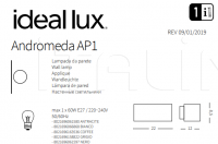 Настенный светильник ANDROMEDA AP1 Ideal Lux