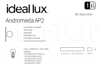 Настенный светильник ANDROMEDA AP2 Ideal Lux