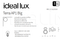 Настенный светильник TERRA AP1 BIG Ideal Lux