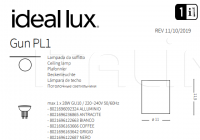 Потолочный светильник GUN PL1 Ideal Lux