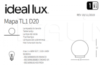 Настольный светильник MAPA TL1 D20 RIGA Ideal Lux