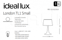 Настольная лампа LONDON TL1 SMALL Ideal Lux