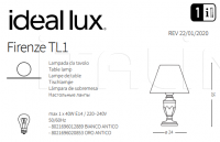 Настольная лампа FIRENZE TL1 Ideal Lux