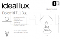 Настольная лампа DOLOMITI TL1 BIG Ideal Lux