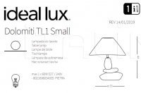 Настольная лампа DOLOMITI TL1 SMALL Ideal Lux