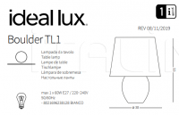 Настольная лампа BOULDER TL1 Ideal Lux