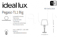 Настольная лампа PEGASO TL1 BIG Ideal Lux