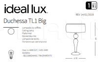 Настольная лампа DUCHESSA TL1 BIG Ideal Lux