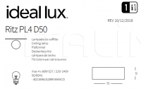 Потолочный светильник RITZ PL4 D50 Ideal Lux
