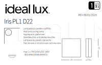 Светильник IRIS PL1 D22 Ideal Lux