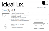 Светильник SIMPLY PL1 Ideal Lux