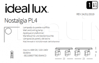Светильник NOSTALGIA PL4 Ideal Lux