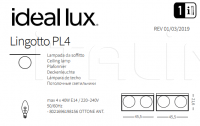 Потолочный светильник LINGOTTO PL4 Ideal Lux