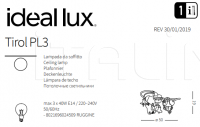 Светильник TIROL PL3 Ideal Lux