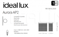 Настенный светильник AURORA AP2 Ideal Lux