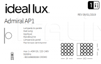 Настенный светильник ADMIRAL AP1 Ideal Lux