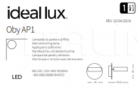 Настенный светильник OBY AP1 Ideal Lux