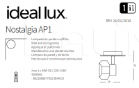 Настенный светильник NOSTALGIA AP1 Ideal Lux