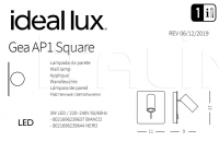 Настенный светильник GEA AP1 SQUARE Ideal Lux