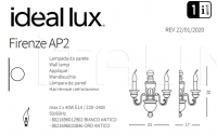 Настенный светильник FIRENZE AP2 Ideal Lux