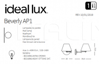 Настенный светильник BEVERLY AP1 Ideal Lux