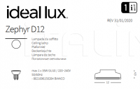 Потолочный светильник ZEPHYR D12 Ideal Lux