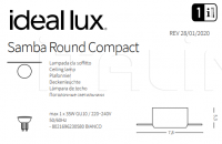Потолочный светильник SAMBA ROUND D55 Ideal Lux