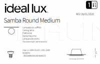 Потолочный светильник SAMBA ROUND D74 Ideal Lux