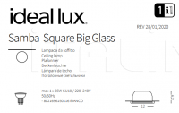 Потолочный светильник SAMBA SQUARE D77 Ideal Lux