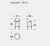 Барный стул Isabelle Stool Saba Italia
