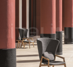 Итальянские Уличные кресла - Кресло Knit High back lounge armchair Итальянские Уличные кресла - Кресло Knit High back lounge armchair фабрика Ethimo