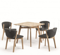 Итальянские Уличные столы - Стол обеденный Knit Square table Итальянские Уличные столы - Стол обеденный Knit Square table фабрика Ethimo