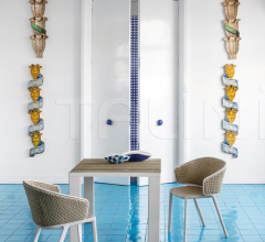 Итальянские Уличные столы - Стол обеденный Square dining table Итальянские Уличные столы - Стол обеденный Square dining table фабрика Ethimo